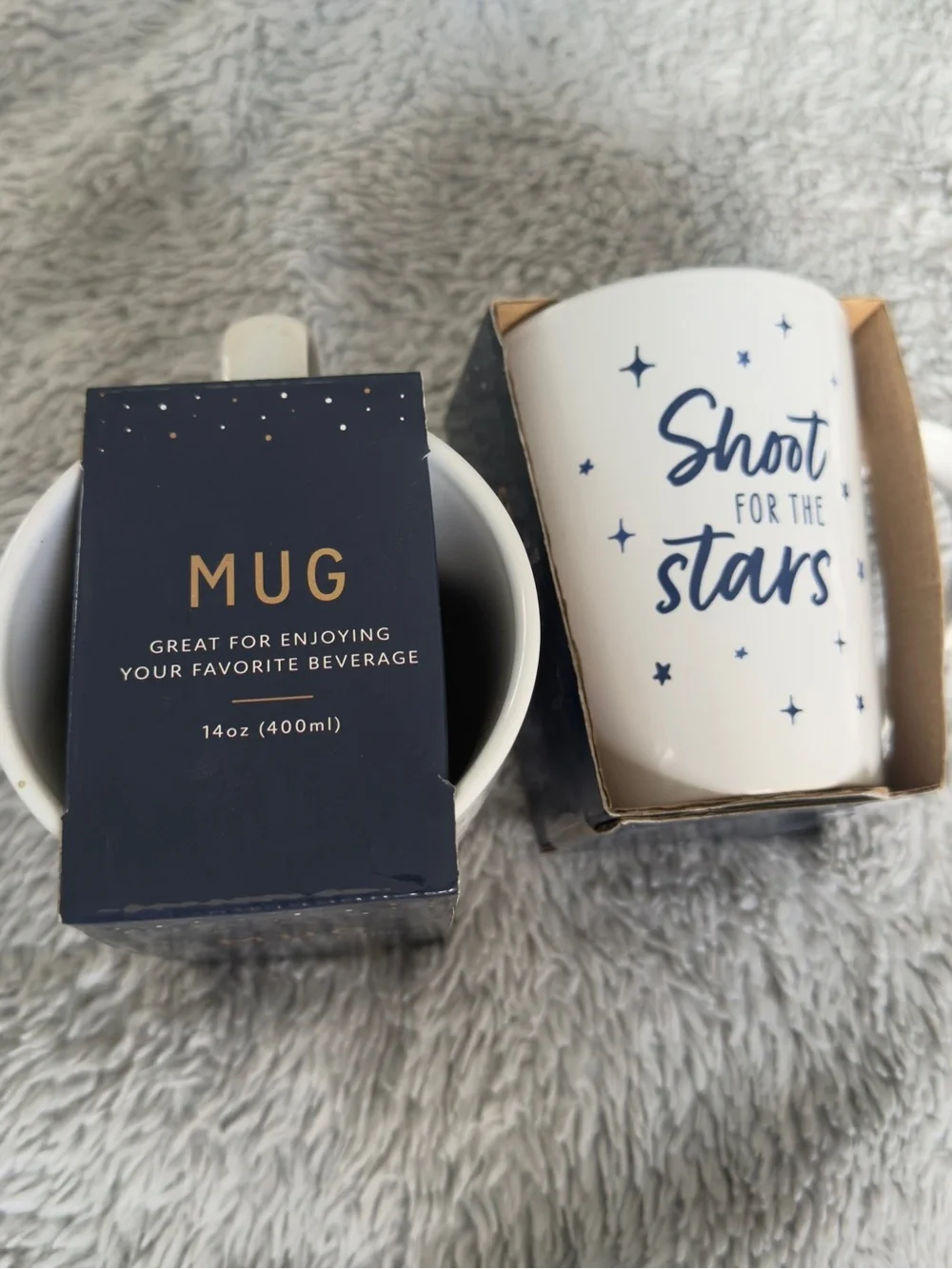 White Ceramic 'Shoot for the Stars' Mug - Set of 2